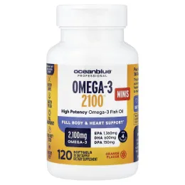 OceanBlue, омега-3 2100® в миникапсулах, высокоэффективный, апельсин, 120 капсул (525 мг в 1 капсуле)