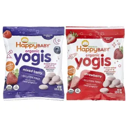 Happy Family Organics, Happy Baby®, органические йогурты, сублимированные йогурты и фруктовые снеки, для малышей, ассорти вкусов, 8 паучей по 7 г (0,25 унции)