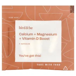 Bird and Be, кальций, магний и витамин D Boost, 30 пакетиков