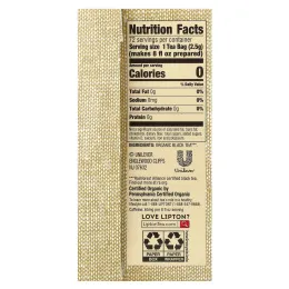 Lipton, Органический черный чай, 72 чайных пакетика в конвертах, 162,7 г (5,74 унции)