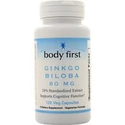 Body First, Гинкго билоба (60 мг) 120 вегетарианских капсул
