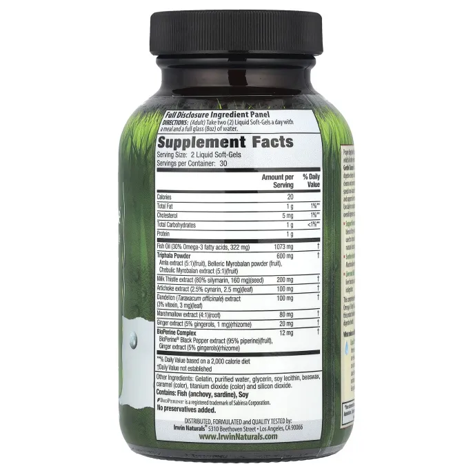 Irwin Naturals, Ежедневная мягкая очистка, 60 мягких капсул