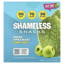 Shameless Snacks, Gummy Candy, Green Apple Blast®, 6 пакетиков по 50 г (1,8 унции)