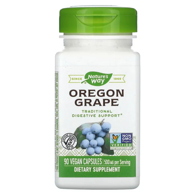 Nature's Way, магония падубалистная, 500 мг, 90 веганских капсул