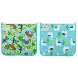 Green Sprouts, Многоразовые изолированные пакеты для сэндвичей, для детей от 6 месяцев, аква ламы, 2 шт.