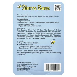 Sierra Bees, бальзам против насекомых, масло кедра, герани и розмарина, 17 г (0,6 унции)