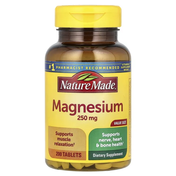 Nature Made, Магний, 250 мг, 200 таблеток