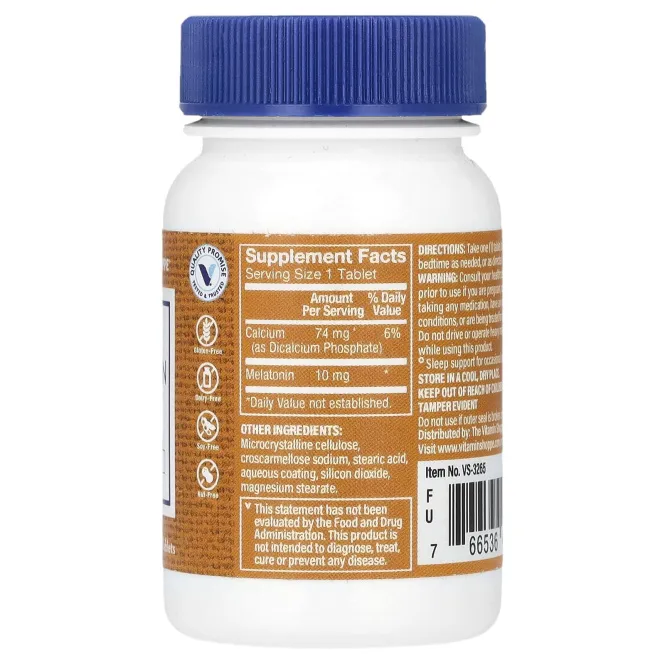 The Vitamin Shoppe, мелатонин, 10 мг, 60 таблеток