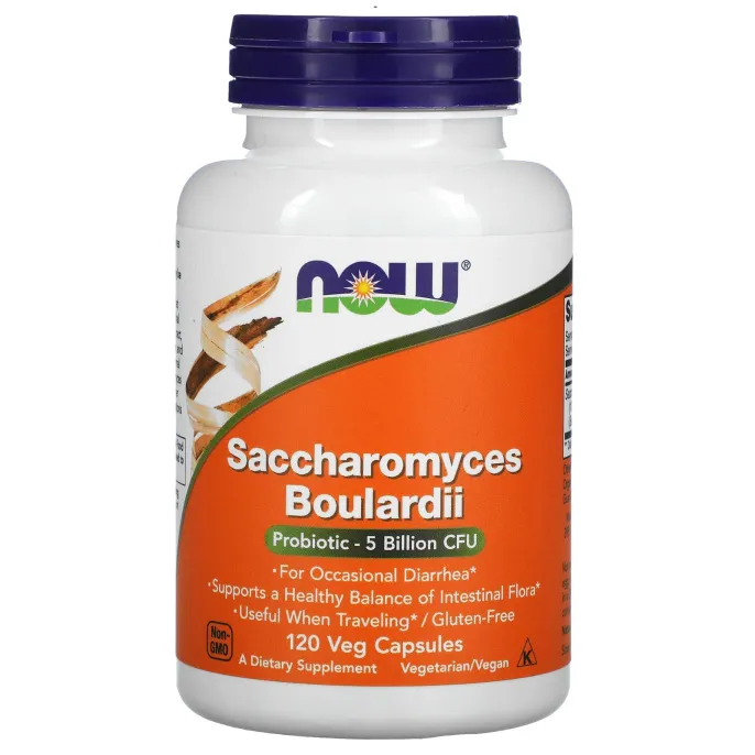 Now Foods, Сахаромицеты Буларди, 5 млрд КОЕ, 120 вегетарианских капсул