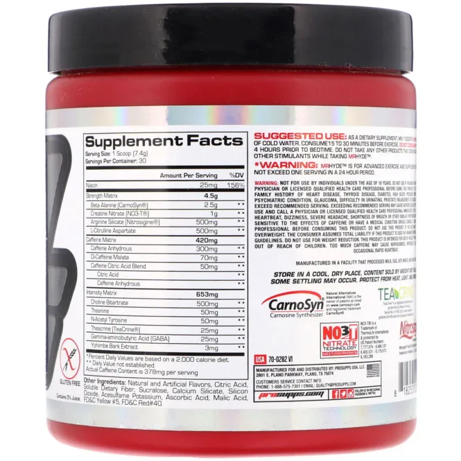 ProSupps, Mr. Hyde, Nitro X, перед тренировкой, ломтик апельсина, 7,8 унц. (222 г)