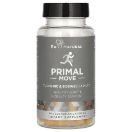 Eu Natural, Primal Move, мультивитамины с куркумой и босвеллией, 60 вегетарианских капсул