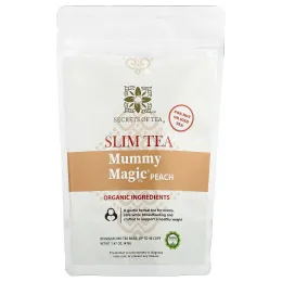 Secrets of Tea, Slim Tea, чай Mummy Magic®, со вкусом персика, 20 неотбеленных чайных пакетиков, 41 г (1,47 унции)