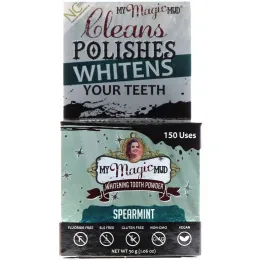 My Magic Mud, Отбеливающий зубной порошок, мята, 1,06 унции (30 г)