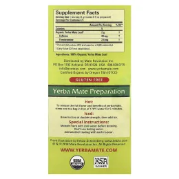 EcoTeas, йерба мате, «зеленая энергия», без копчения, 24 чайных пакетика, 48 г (1,7 унции)