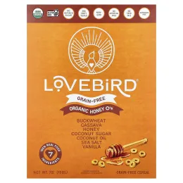 Lovebird, органические беззерновые хлопья, мед, 198 г (7 унций)