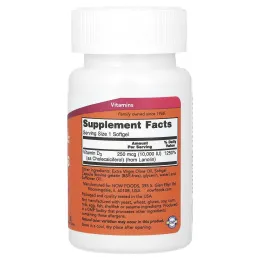 Now Foods, витамин D3, 250 мкг, 10000 МЕ, 240 капсул