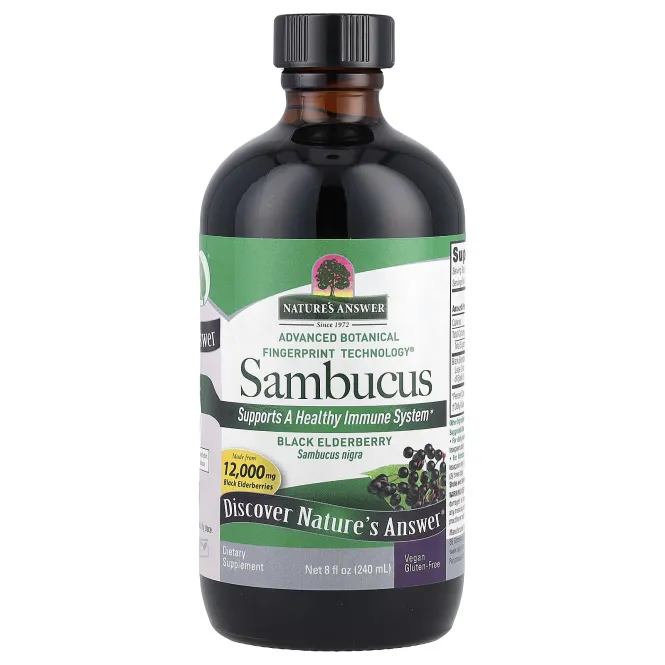 Nature's Answer, Sambucus, черная бузина, 12000 мг, 240 мл (8 жидк. унц.)