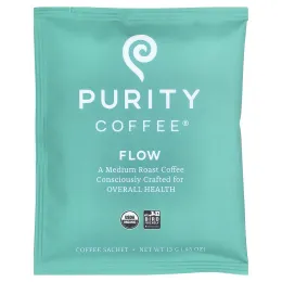 Purity Coffee, Flow, саше, средняя обжарка, 5 саше по 13 г (0,45 унции)