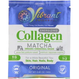 Green Foods Corporation, Vibrant Collagens, Energizing Collagen Matcha, Original, 0.49 oz (14 g)