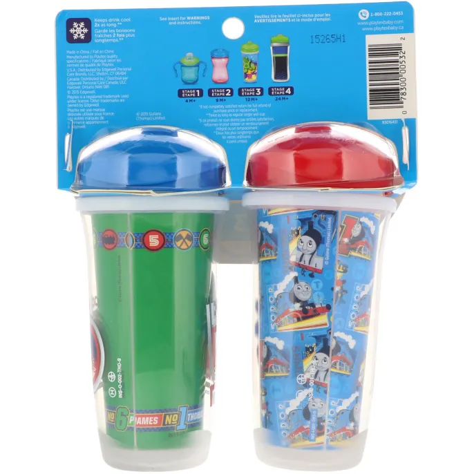 Playtex Baby, Sipsters, 2 чашки Thomas & Friends по 9 унц. (266 мл), от 12 месяцев