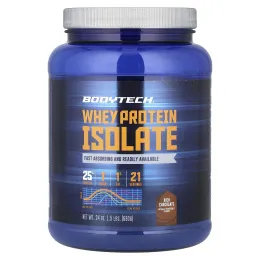 BodyTech, Изолят сывороточного протеина, насыщенный шоколад, 680 г (1,5 фунта)