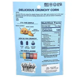 Love Corn, Обжаренная кукуруза премиального качества, морская соль, 45 г (1,6 унции)