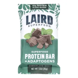 Laird Superfood, Протеиновый батончик + адаптогены, шоколадно-мята, 10 батончиков по 45 г (1,6 унции)