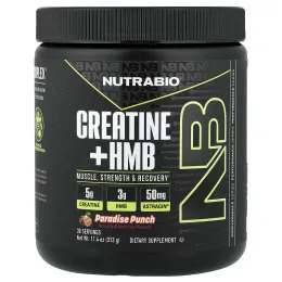 NutraBio, креатин + HMB, пунш, 313 г