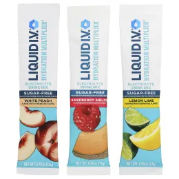 Liquid I.V., Hydration Multiplier®, смесь для приготовления электролитического напитка, ассорти, без сахара, 15 стик-пакетов по 13 г (0,45 унции)