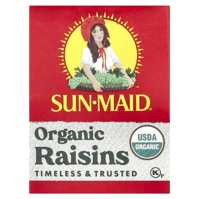 Sun-Maid, мини-снеки из органического изюма, сушеного на солнце, 12 упаковок по 0,5 унции
