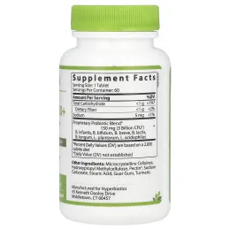 Hyperbiotics, "ПРО-бифидо", пробиотический поддерживающий препарат для людей старше 50 лет, 60 таблеток замедленного высвобождения