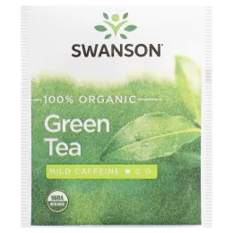 Swanson, 100% органический зеленый чай, 20 чайных пакетиков, 40 г (1,4 унции)