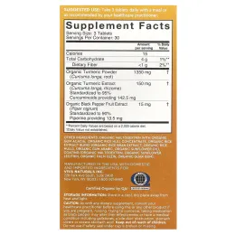 Viva Naturals, органический куркумин из куркумы с черным перцем, 1500 мг, 90 таблеток (500 мг в 1 таблетке)