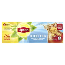 Lipton, Черный чай со льдом, 24 чайных пакетика для всей семьи, 170 г (6 унций)