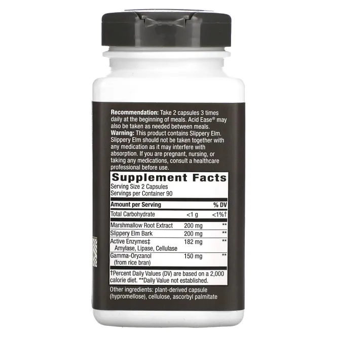 Nature's Way, Acid Ease, Формула для пищеварения, 180вегетарианских капсул
