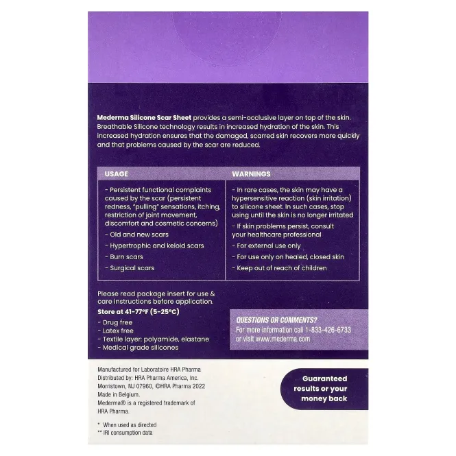Mederma, силиконовые простыни от шрамов, маленькие, 4 шт.