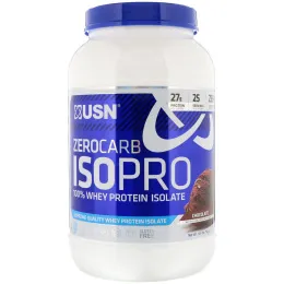 USN, Zero Carb ISOPRO 100% Whey Protein Isolate, Chocolate, 1.65 lb (750 g)