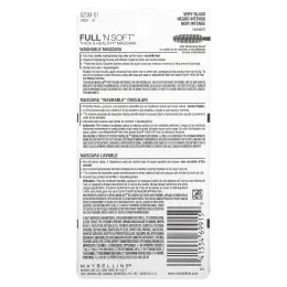 Maybelline, Тушь для ресниц Full 'N Soft, оттенок 301 угольно-черный, 8,2 мл