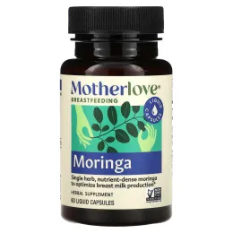 Motherlove, для грудного вскармливания, моринга, 60 капсул с жидкостью