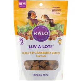Halo, Luv-A-Lots, лакомства для собак, рецепт из индейки и клюквы, 5 унций (141,7 г)