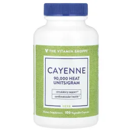 The Vitamin Shoppe, Кайенский перец, 100 растительных капсул (450 мг на капсулу)