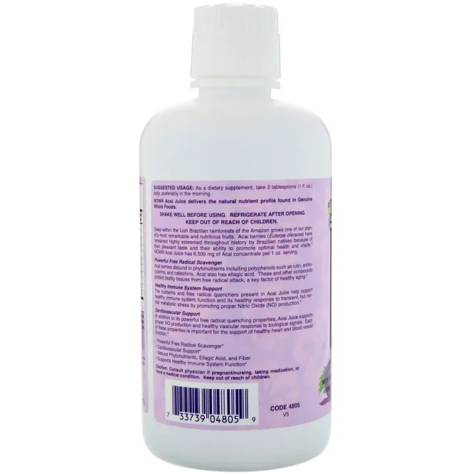 Now Foods, Сок суперфрукта асаи, 32 жидкие унции (946 мл)