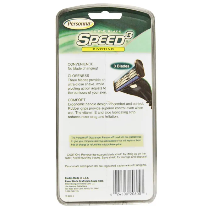 Personna Razor Blades, Тройное лезвие, Speed 3, 4 бритвы
