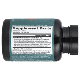 Dr. Axe / Ancient Nutrition, Multi Mushroom, ежедневная иммунная защита, 30 таблеток