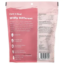 Chew + Heal, Вкусные лакомства для щенков, для собак, с лососем, 340 г (12 унций)