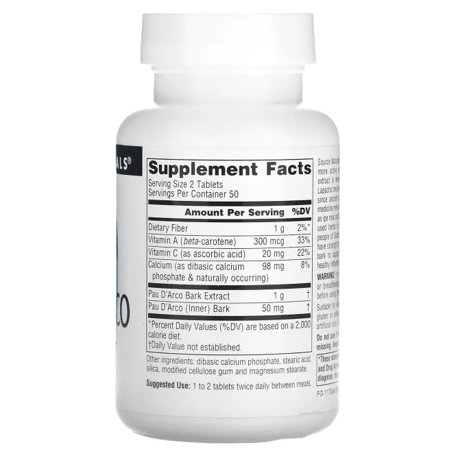 Source Naturals, Экстракт По д'Арко, 500 мг 100 таблеток