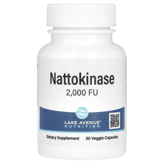 Lake Avenue Nutrition, Наттокиназа, протеолитический фермент, 2000 FU, 30 растительных капсул