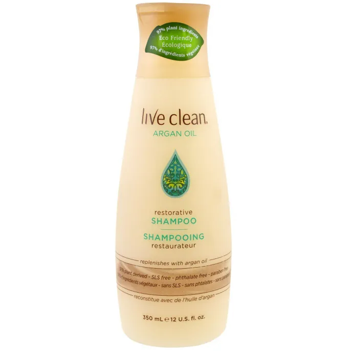Live Clean, Восстанавливающий шампунь, аргановое масло, 12 унций (350 мл)