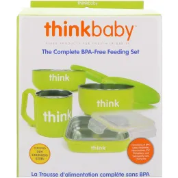 Think, Thinkbaby, Набор детской посуды не содержащий бисфенол А, салатовый, 1 набор