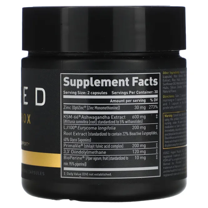 Kaged Muscle, Матрица поддержки тестостерона Ferodrox, 60 вегетарианских капсул